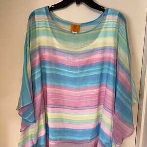 Ruby Rd Woman Rainbow Colored Top, Size 1X